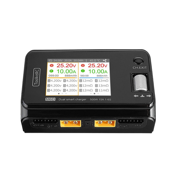 Зарядний пристрій ToolKitRC M6D 500W 15A 1-6S DC Dual + блочок 5A 1-6S DC Dual фото