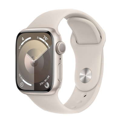 Apple Watch Series 9 41mm Starlight Aluminum Case with Starlight Sport Band S/M (MR8T3) MR8T3 фото