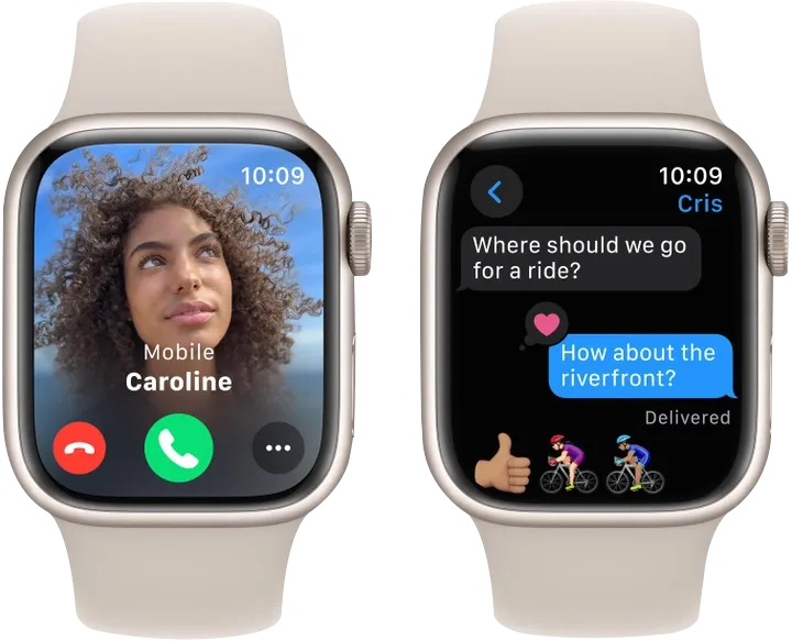 Apple Watch Series 9 41mm Starlight Aluminum Case with Starlight Sport Band S/M (MR8T3) MR8T3 фото