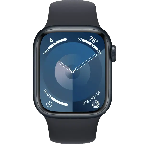 Apple Watch Series 9 45mm GPS Midnight Aluminum Case with Midnight Sport Band - S/M MR993 фото