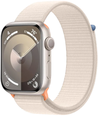 Apple Watch Series 9 45mm GPS Starlight Aluminum Case w. Starlight Sport Loop MR983 фото