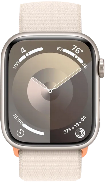 Apple Watch Series 9 45mm GPS Starlight Aluminum Case w. Starlight Sport Loop MR983 фото